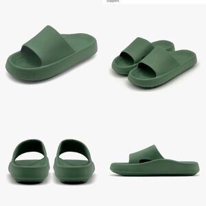Green Slide Sandals - Rosyclo